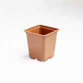 Plastic flowerpot, square terracotta 9x9x10 cm - 0.5 l, PACK 100 pcs.
